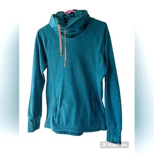 Noble Outfitters Turquoise Cowl Neck Shirt Size Medium